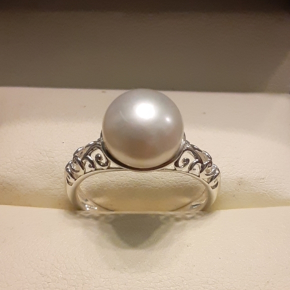 Genuine Fresh Water Pearl 925 Sterling Silver Ring - Picture 4 of 8